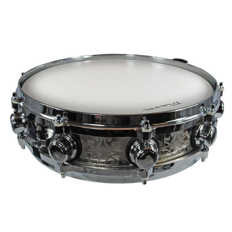 Solist Elite Stainless Steel Piccolo Snare Drum - Hand Etched