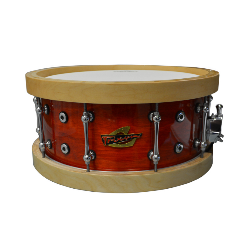 Solist Elite Wood Shell Snare Vintage Orange Lacquer With Wood Hoops 14" by 6.5"